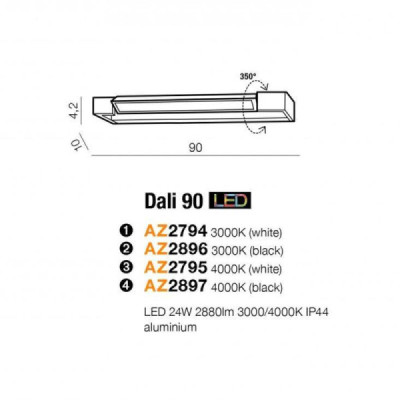 Azzardo Dali 90 kinkiet LED IP44