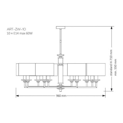 Kutek Mood Artu ZW 10 - lampa wisząca nowoczesna