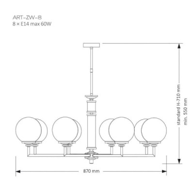 Kutek Mood Artu ZW 8 Glass - lampa wisząca nowoczesna