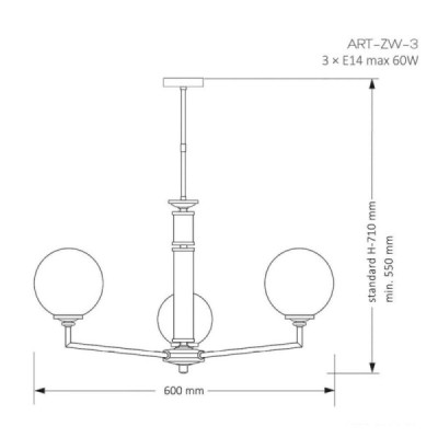 Kutek Mood Artu ZW 3 Glass - lampa wisząca nowoczesna