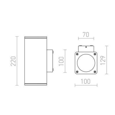 Redlux Mizzi SQ II - kinkiet zewnętrzny IP54